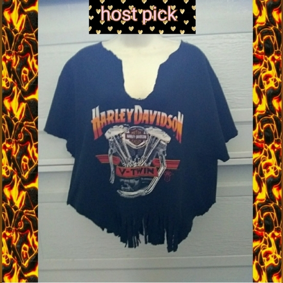 Harley-Davidson Tops - VTG 80'S V-TWIN HARLEY DAVIDSON CUT OUT SWEATSHIRT